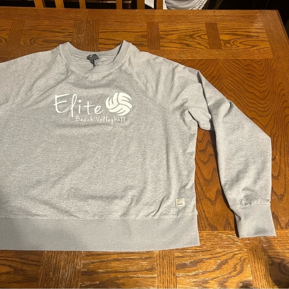 Vuori Long Sleeve Halo Crewneck in Gray with Elite Beach Volleyball Graphic Sz S - Picture 5 of 13